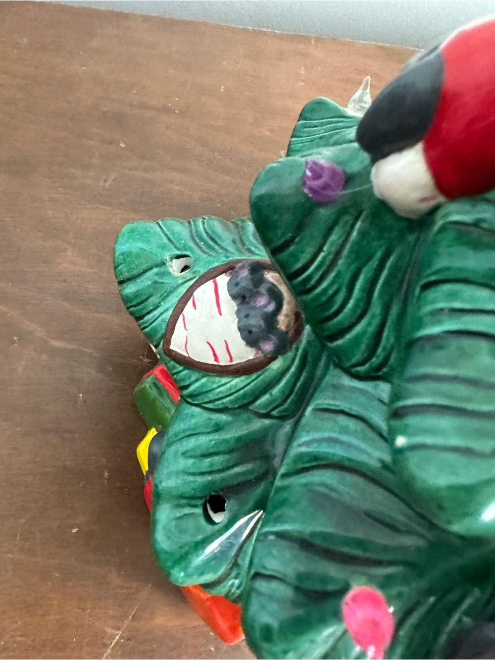 Vintage ceramic painted Christmas tree light rare with mice - Picture 5 of 11